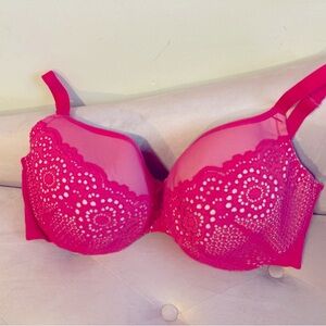 Cacique Vibrant Pink Lace Bra by Lane Bryant